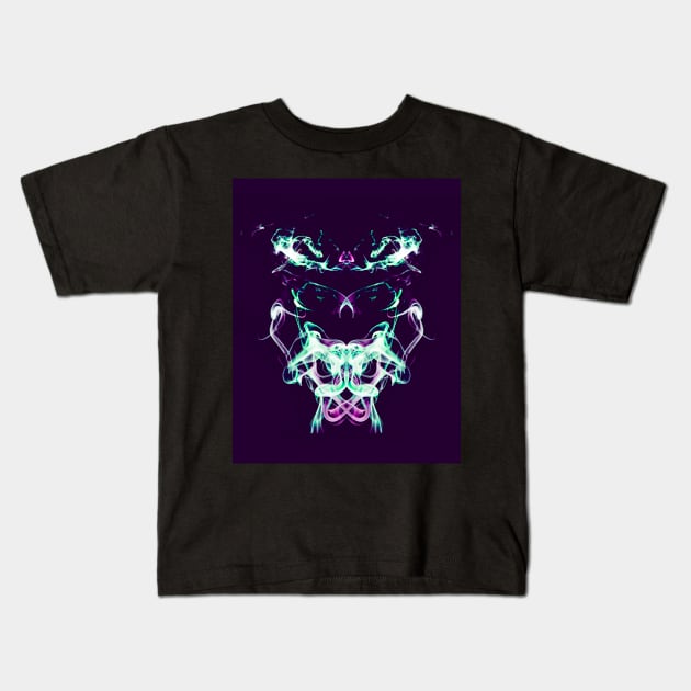 Abstract smoke trail creation of a ghostly head with tentacle mouth Kids T-Shirt by AvonPerception